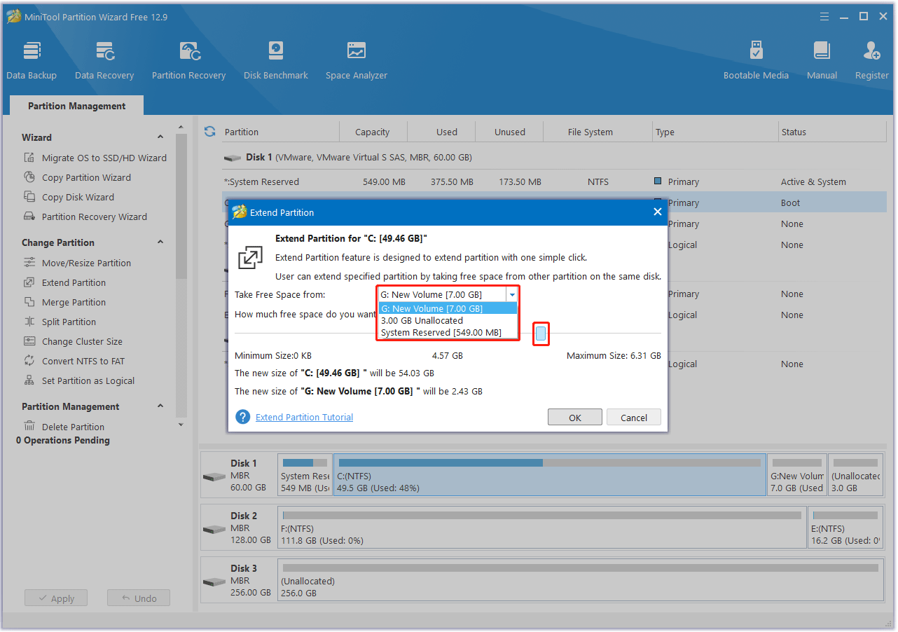 Disk layout diagram style screenshot showing multiple partitions on one drive